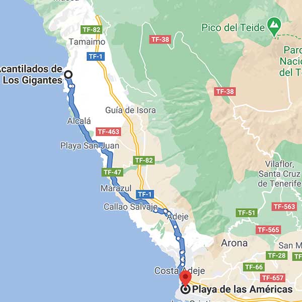Playa-de-Las-Americas-to-Los-Gigantes-loop
