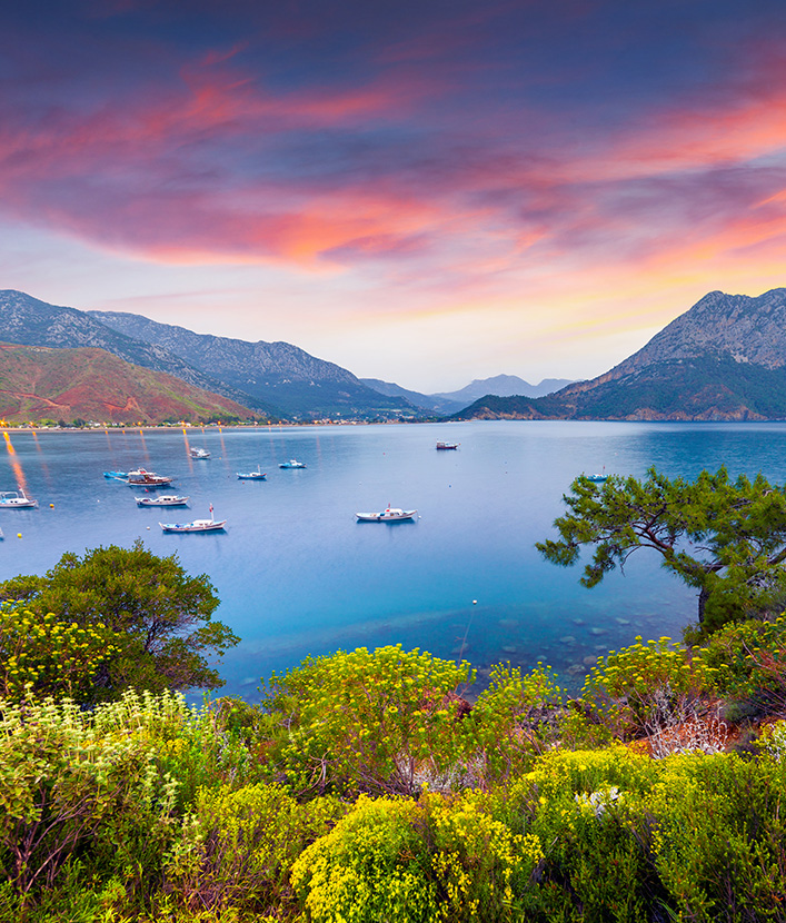 Turkey Mountains and Aegean Sea