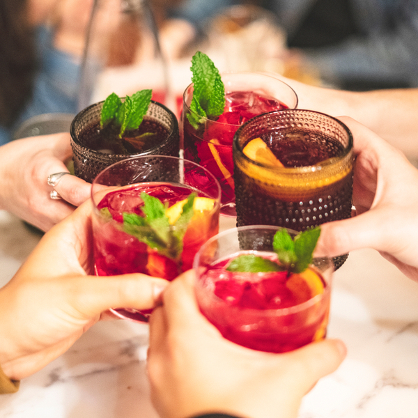 Glasses with sangria