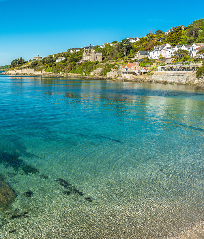 Village of St Mawes seaviews on the Roseland Peninsula in Cornwall