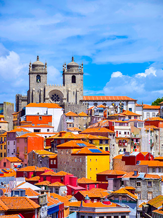 colourful rooftops in porto