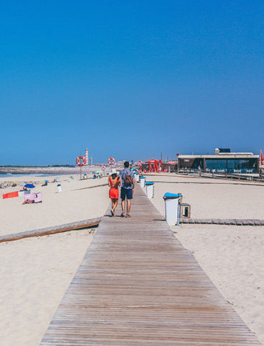 beach boardwalk in porto