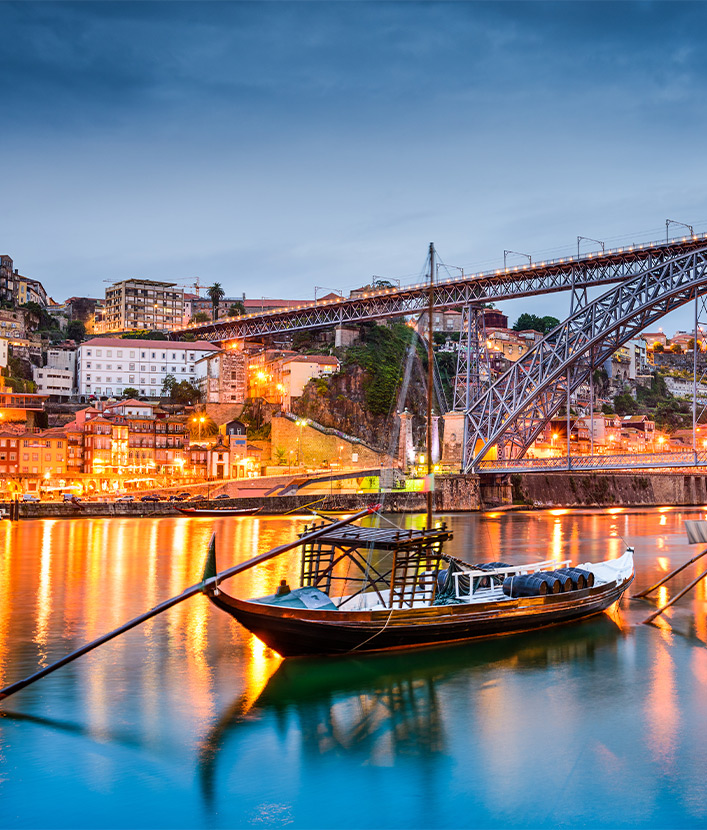 boat on river in porto