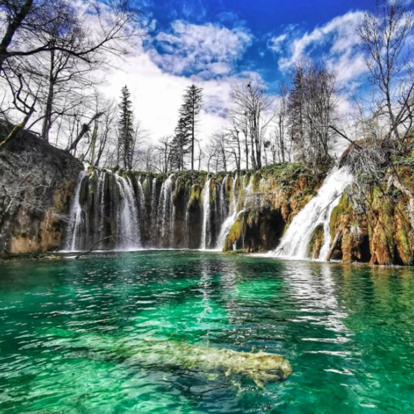 waterfall at plitvice lakes in split