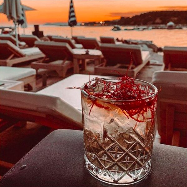 cocktail at beachside bar in split