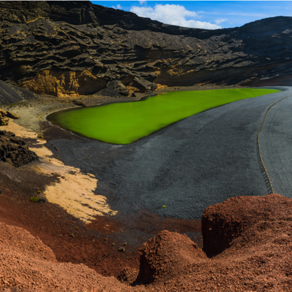 green sulfur lake in lanzarote