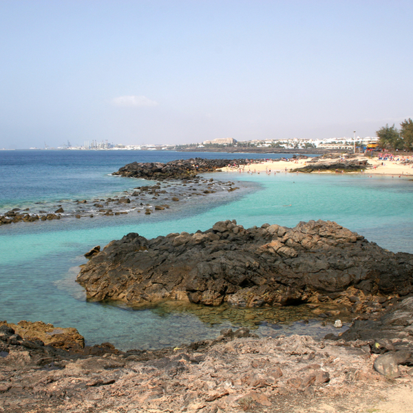 snorkelling at beach in Costa Teguise