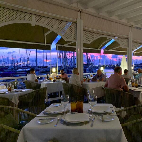 dinner with view over marina in lanzarote