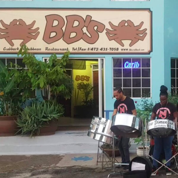 steel drums at local grenada seafood restaurant