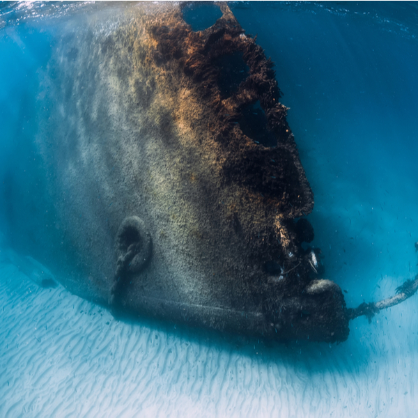 snorkelling at a ship wreck in lanzarote
