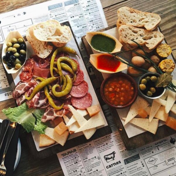 tapas lunch at a deli in Lanzarote
