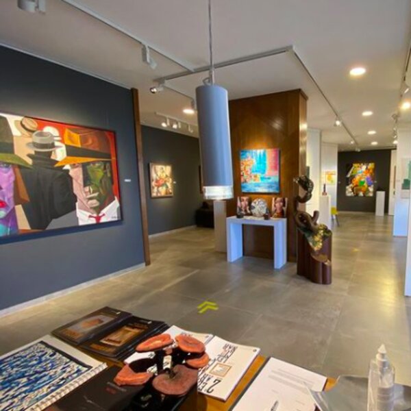 art pieces on display at lanzarote art gallery