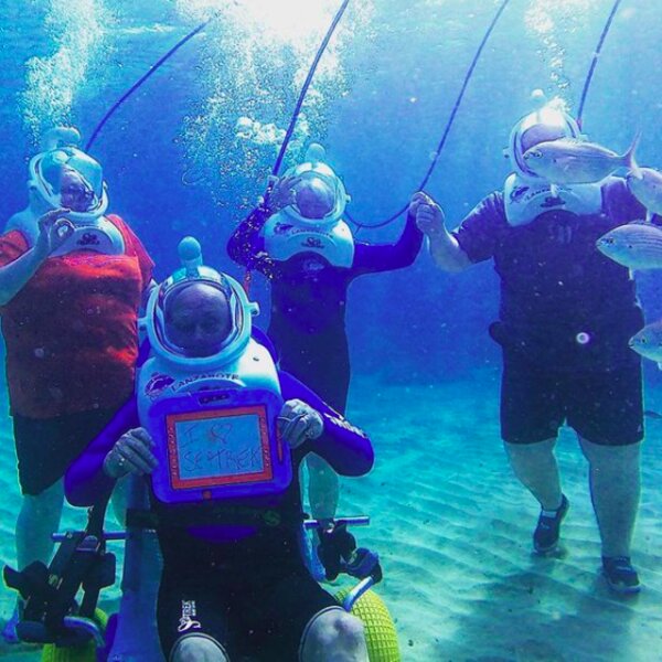 helmet diving in lanzarote
