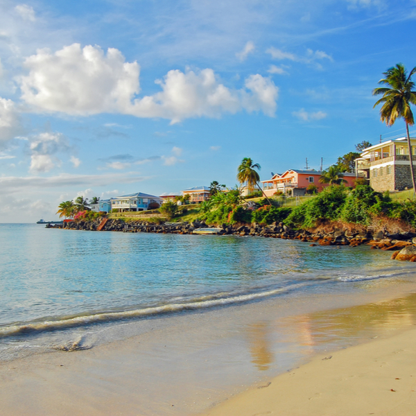 view of empty grand anse beach in grenada