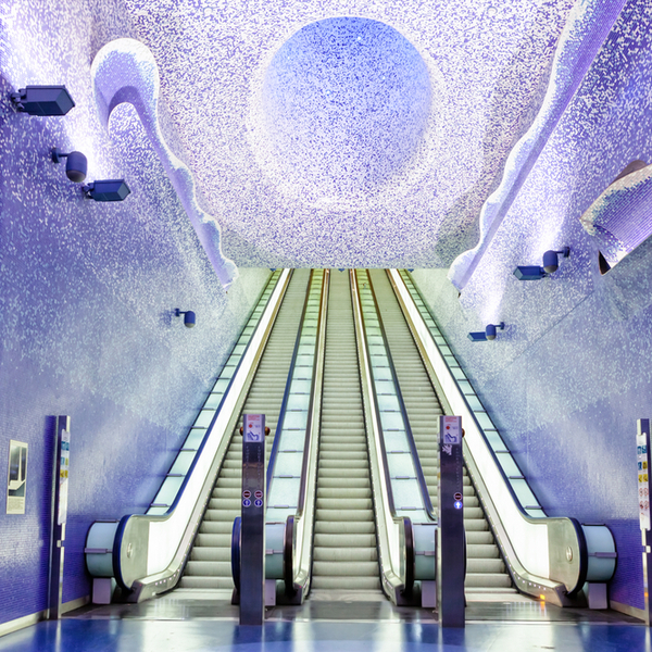 view of inside toledo metro station in naples