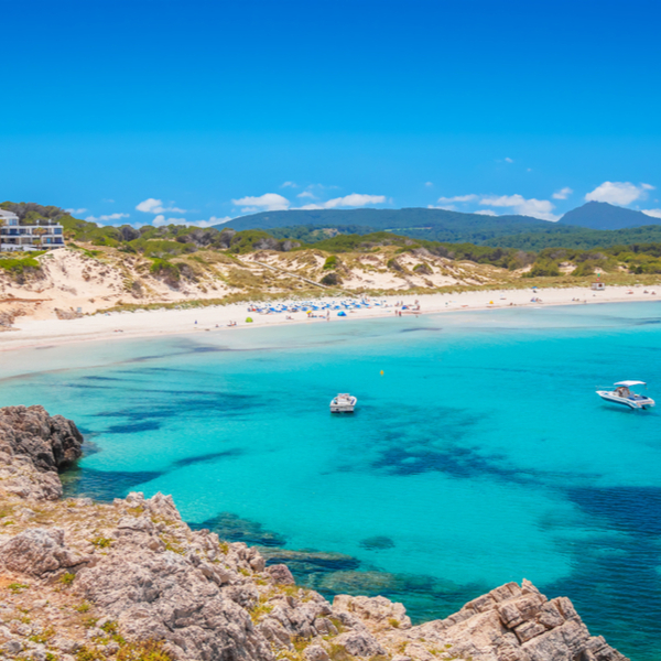 beautiful beach of son saura in menorca