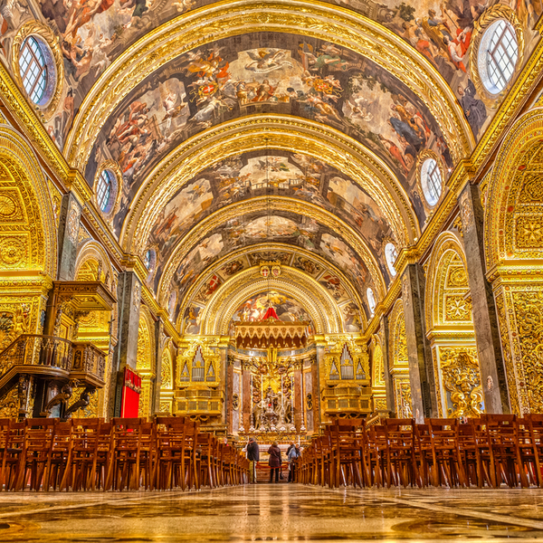 baroque architecture at a cathedral in malta