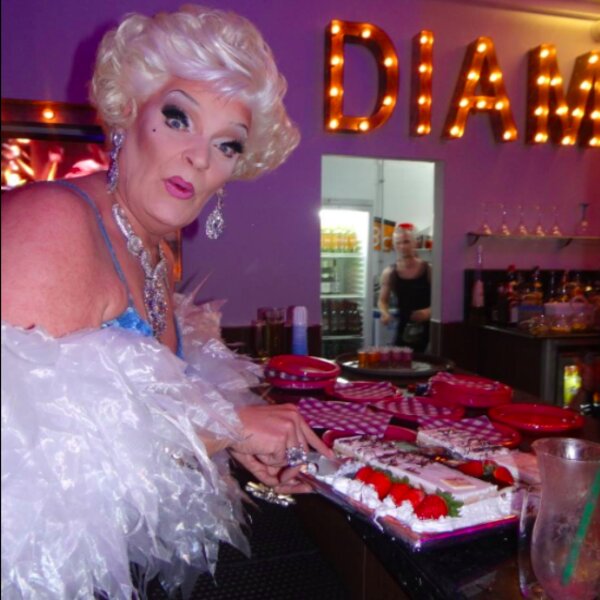 drag queen performing at gran canaria gay bar