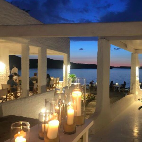 sunset at menorca beachside bar
