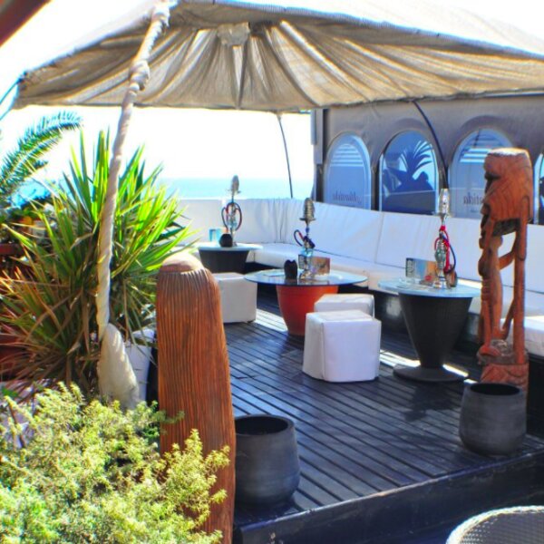 terrace area at seafront bar in gran canaria