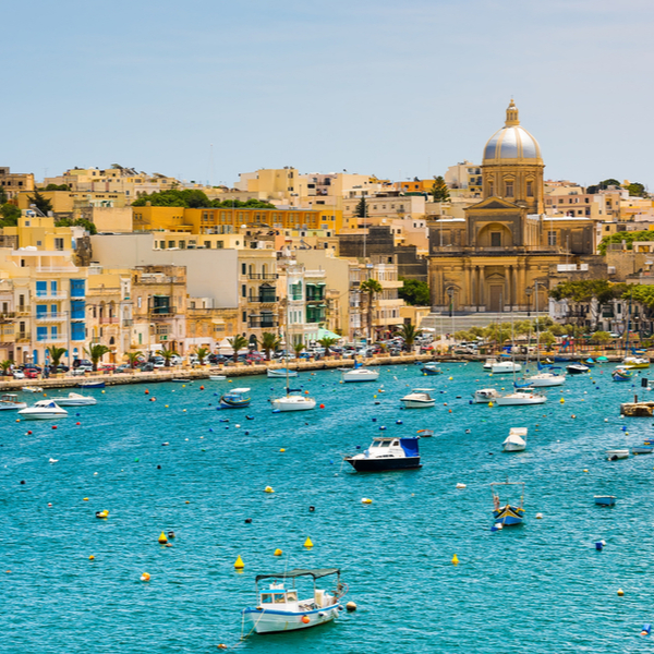 view of valletta bay in malta