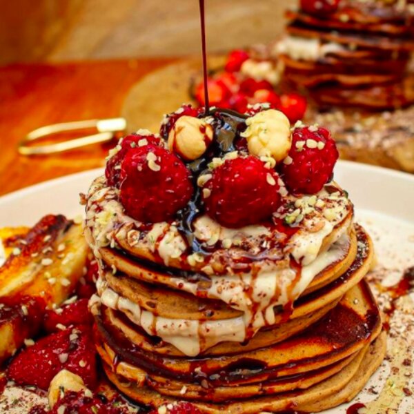 pancakes for breakfast at menorca cafe