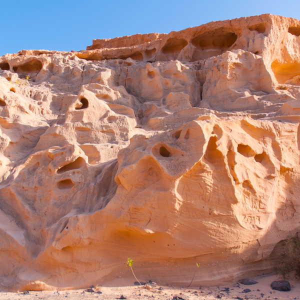 sandstone at Barranco de los Enamorados in fuerteventura