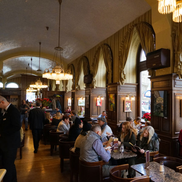 interior of famous coffee house in vienna