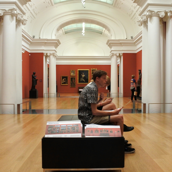 people looking at exhibits at art gallery in auckland