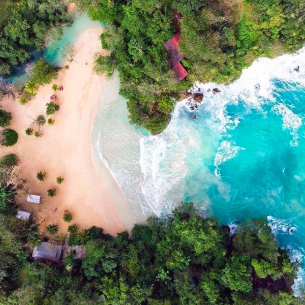 aerial view of frenchmans cove in jamaica