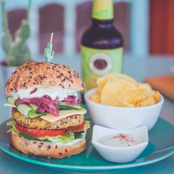 burger at fuerteventura restaurant