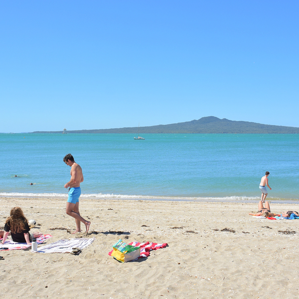 people at mission bay beach in auckland