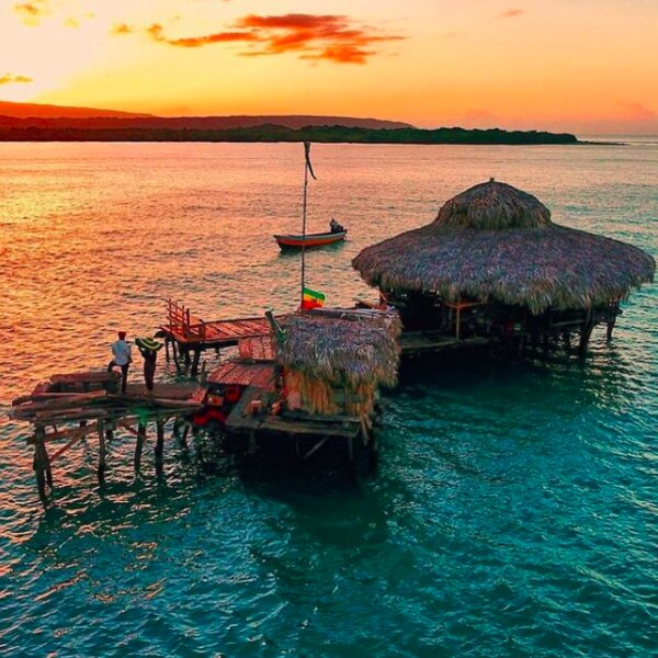 sunset at sea bar in jamaica