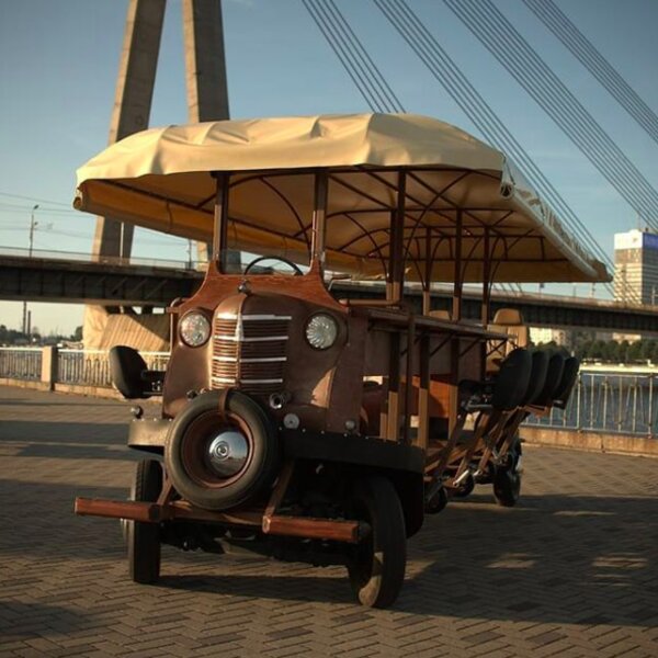 vintage style beer bike in riga