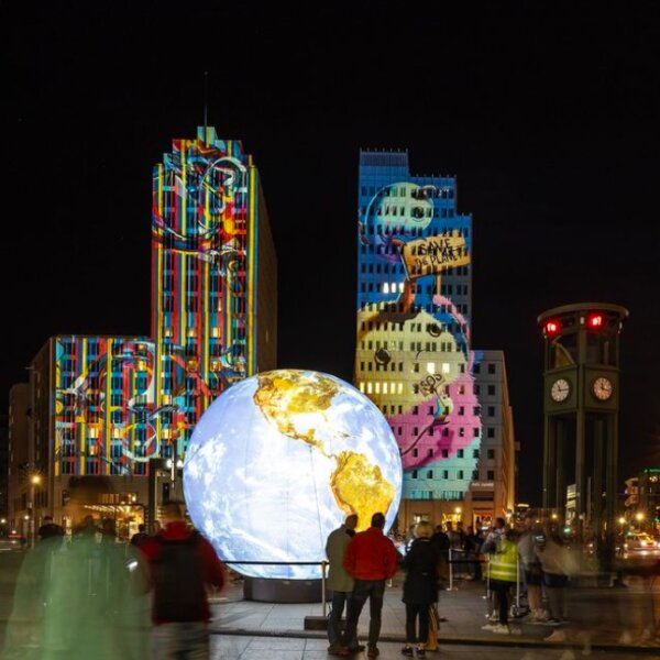 colourful lights at berlin light show
