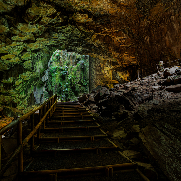 Enxofre cave on graciosa island in the azores