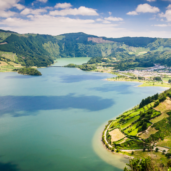 view of sao miguel island in the azores