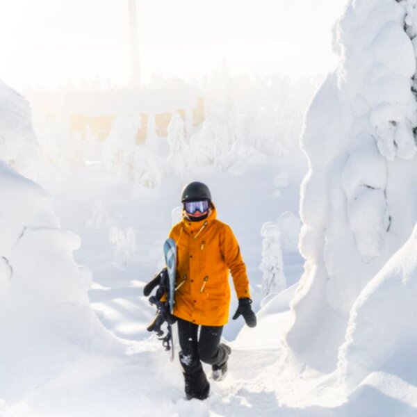 person snowboarding in lapland