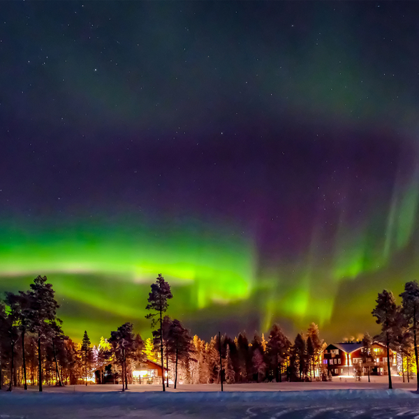 Aurora borealis on a winter's night in lapland