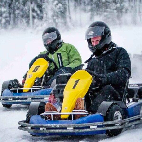 go karting on a frozen lake in riga