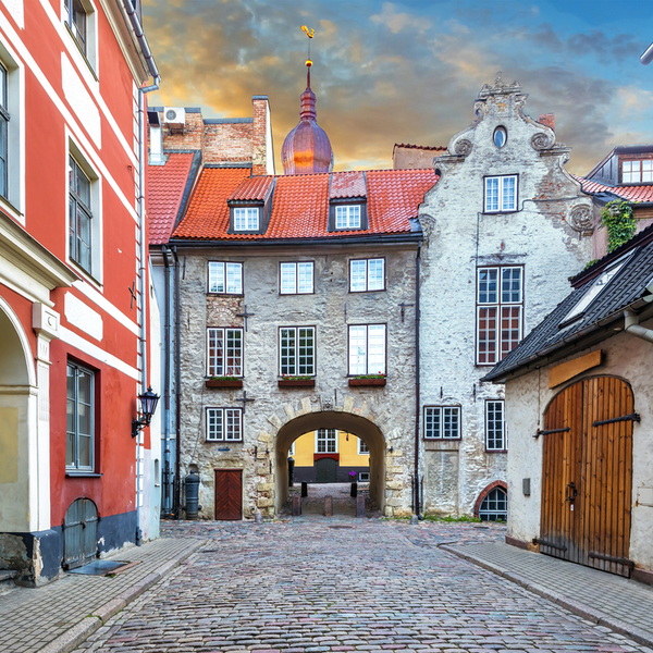 historic architecture in the old town centre of riga