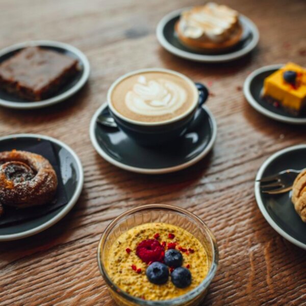 pastries at coffee shop in riga