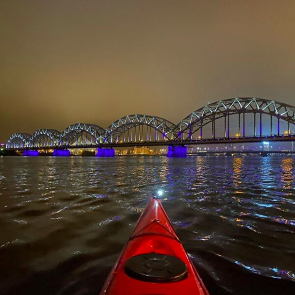 kayaking in riga at night