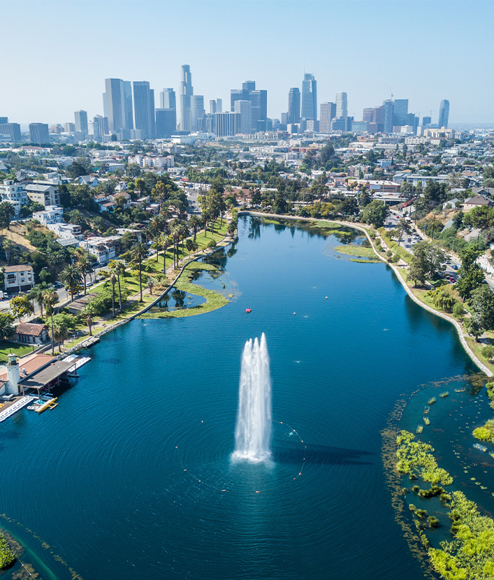 View of lake in Los Angeles