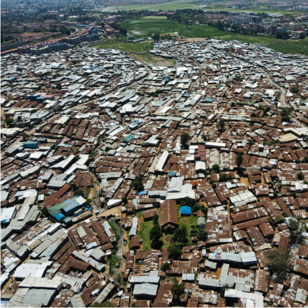 aerial view of Kibera slum in nairobi