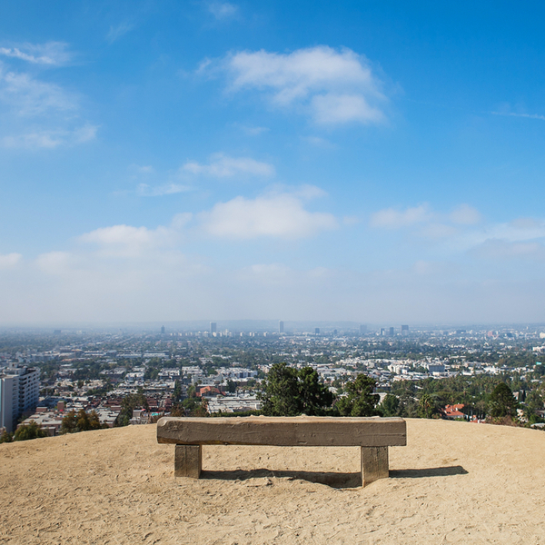 view of downtown los angeles from Runyon Canyon