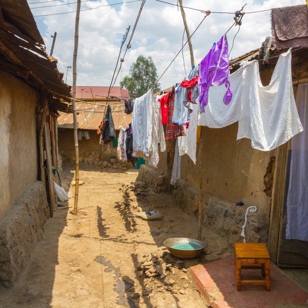 clothes drying between houses in nairobi kenya