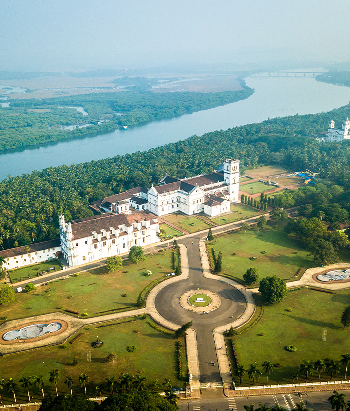 aerial view of house in goa