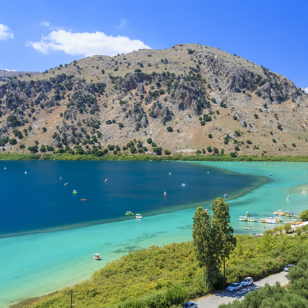snorkelling at a lake in crete