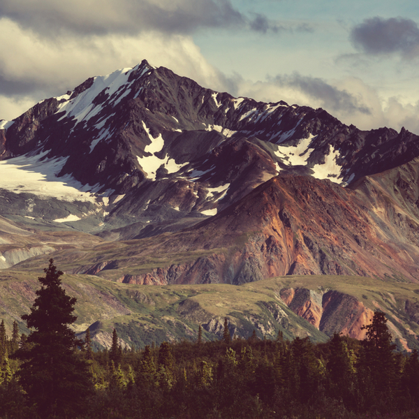 view of mountains at denali in alaska